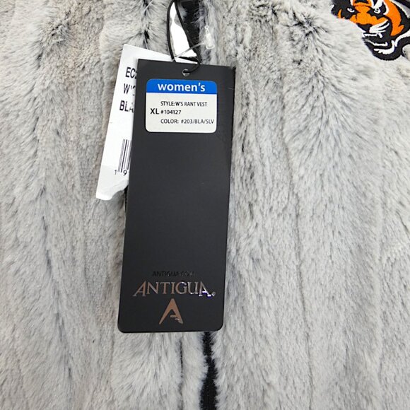 NWT NFL Bengals Faux Fur Vest XL Women’s Antigua Hooded Zip Team Apparel - Picture 11 of 14